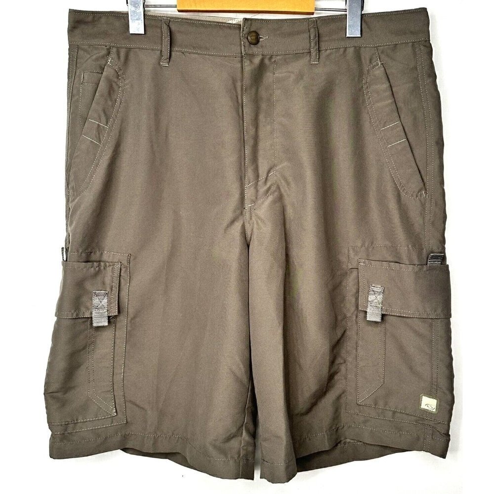 NWT Gotcha Sport Cargo Chino Shorts Men Size 38 Green Pockets Golf Fast Dry